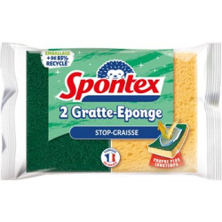 Eponges Spontex grattantes Stop-graisse x2