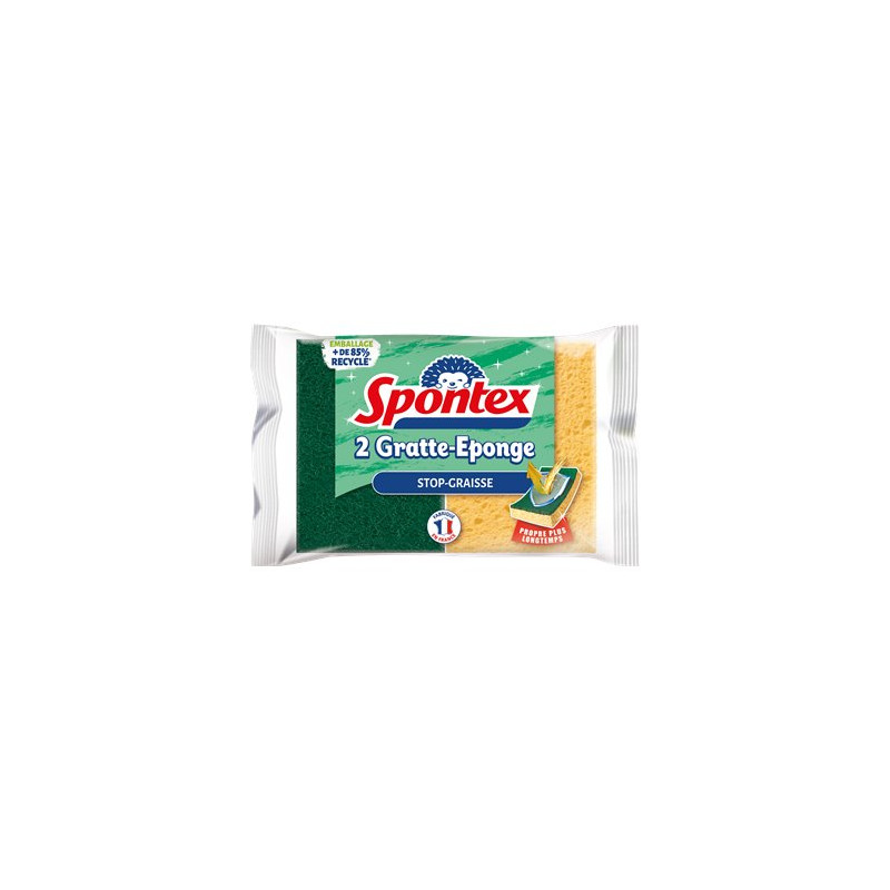 Eponges Spontex grattantes Stop-graisse x2