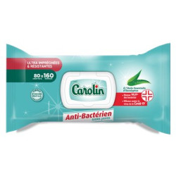 Lingettes Carolin Anti-bactériennes - x80