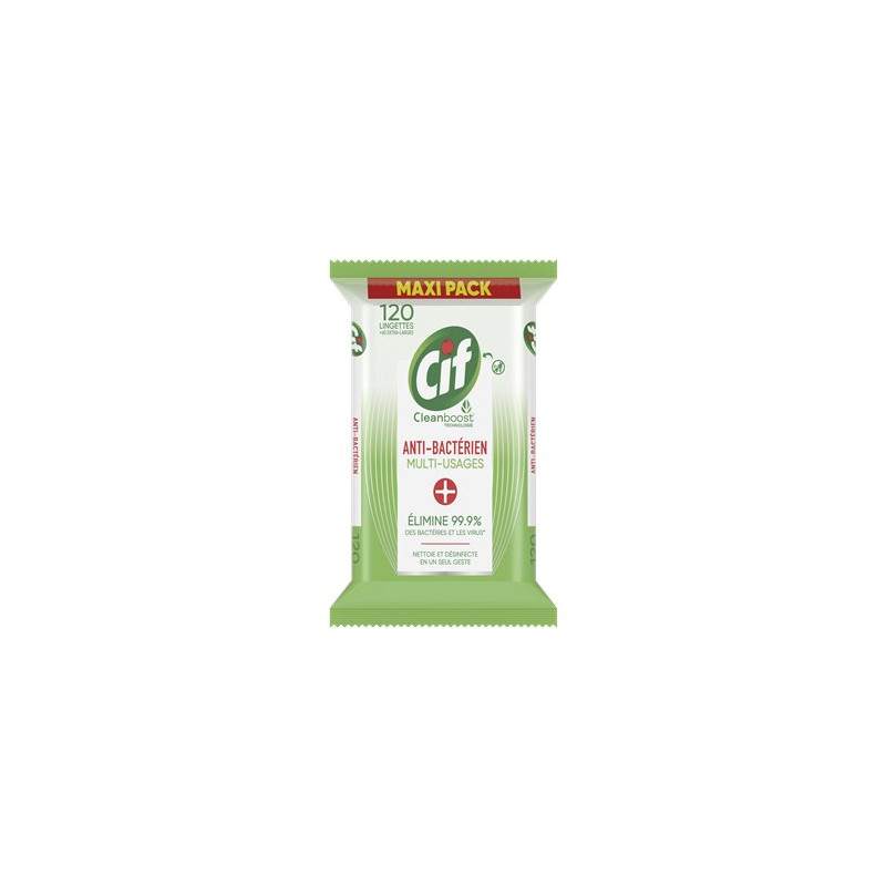 Nettoyant Menager Cif lingettes Ocean Antibacterien - x120