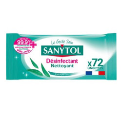 Lingettes désinfectante Sanytol Multi-usage Eucalyptus - x72