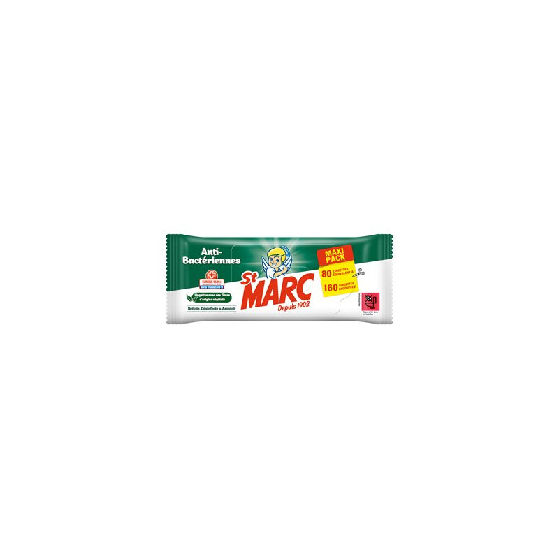 Lingettes désinfectantes St Marc Anti-Bactériennes - x80