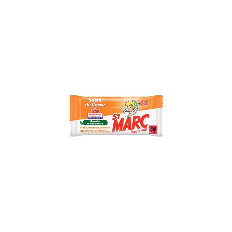 Lingettes désinfectantes St Marc Soleil de Corse - x30