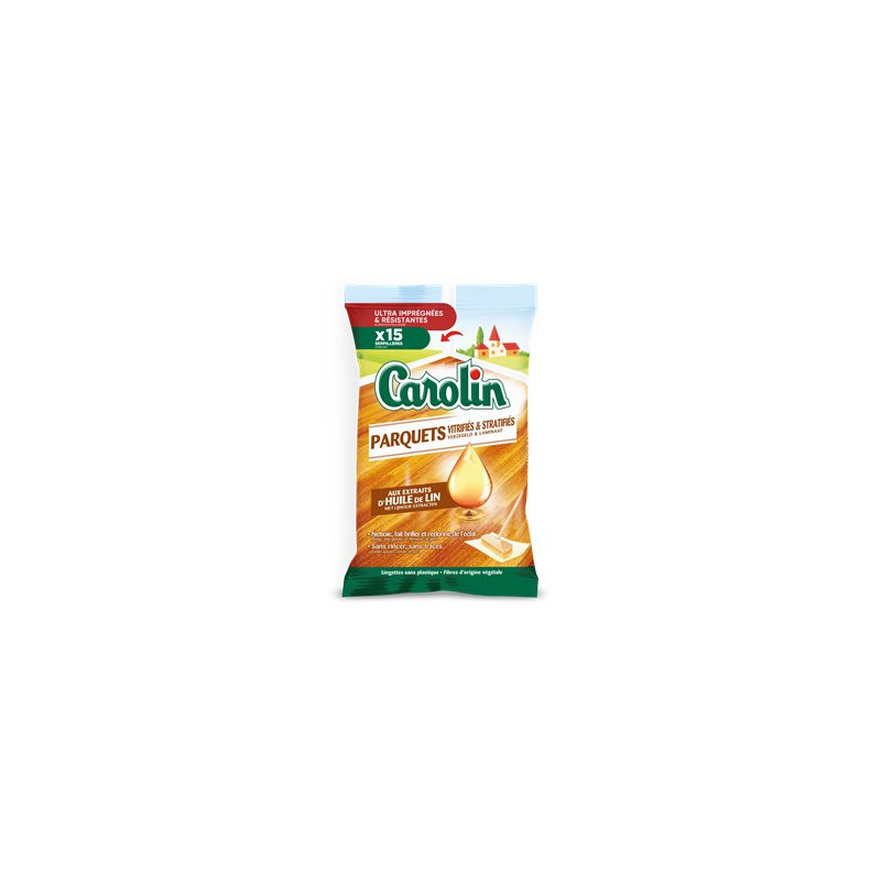 Lingettes serpillières Carolin pour parquets - x15