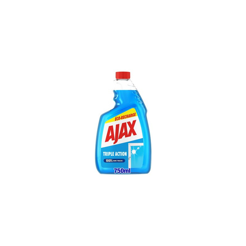 Nettoyant vitres Ajax Triple action Recharge - 750ml