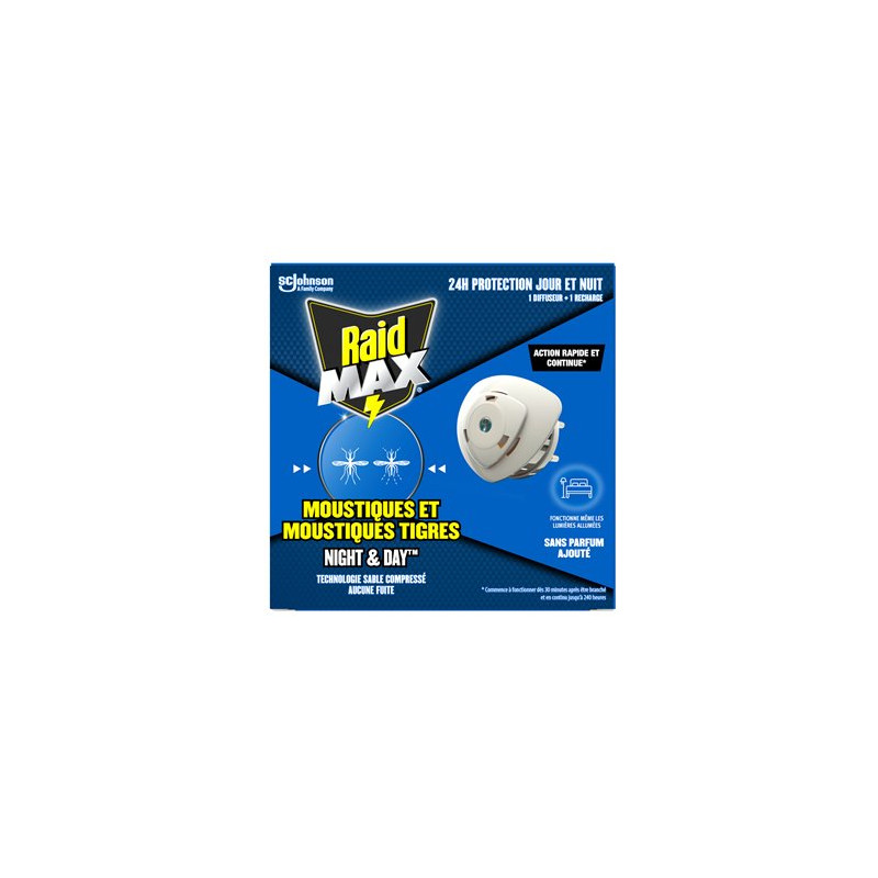 Diffuseur Raid Max Night & Day Anti-moustiques - 27ml