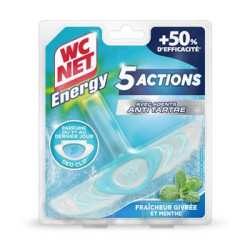 Bloc Energy 5 actions WC Net Fraîcheur givrée et menthe 38g