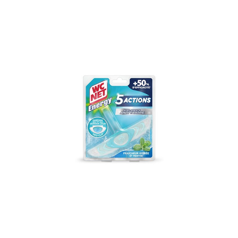 Bloc Energy 5 actions WC Net Fraîcheur givrée et menthe 38g Bloc Energy 5 actions WC Net Fraîcheur givrée et menthe 38g