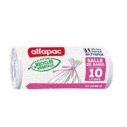 Sacs poubelle Alfapac 10L Salle de bain végétal x25