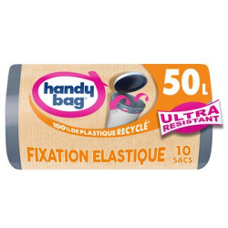 Sac poubelle 50L Handy Bag Fixation élastique x10