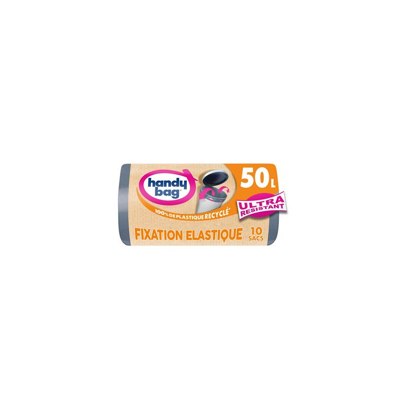 Sac poubelle 50L Handy Bag Fixation élastique x10 Sac poubelle 50L Handy Bag Fixation élastique x10
