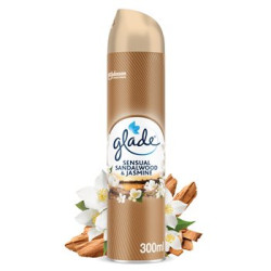 Aérosol Glade huile essentielle jasmin et bois santal 300ml