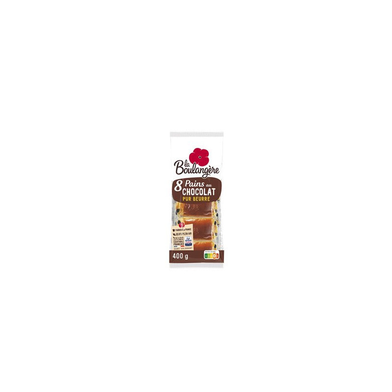 Pain au chocolat La Boulangère Pur beurre - x8 - 400g