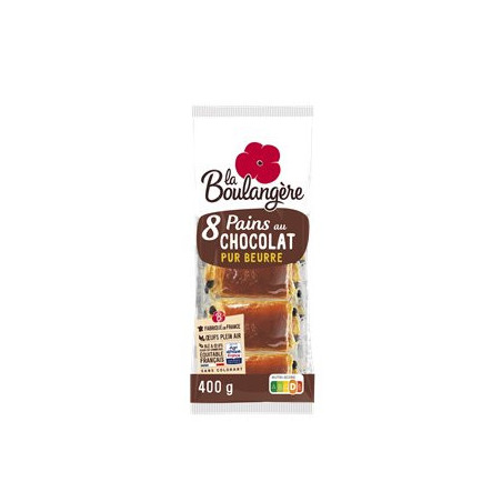 Pain au chocolat La Boulangère Pur beurre - x8 - 400g