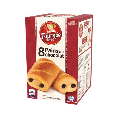 Pains au chocolat Fournée Dorée Beurre frais x8 - 360g
