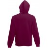 sweat capuche bordeaux sans fermeture éclair poche devant fruit of the loom