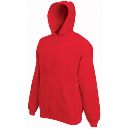 sweat capuche rouge sans fermeture éclair poche devant fruit of the loom