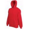 sweat capuche rouge sans fermeture éclair poche devant fruit of the loom