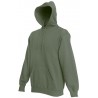 sweat capuche vert olive kaki sans fermeture éclair poche devant fruit of the loom