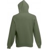 sweat capuche vert olive kaki sans fermeture éclair poche devant fruit of the loom